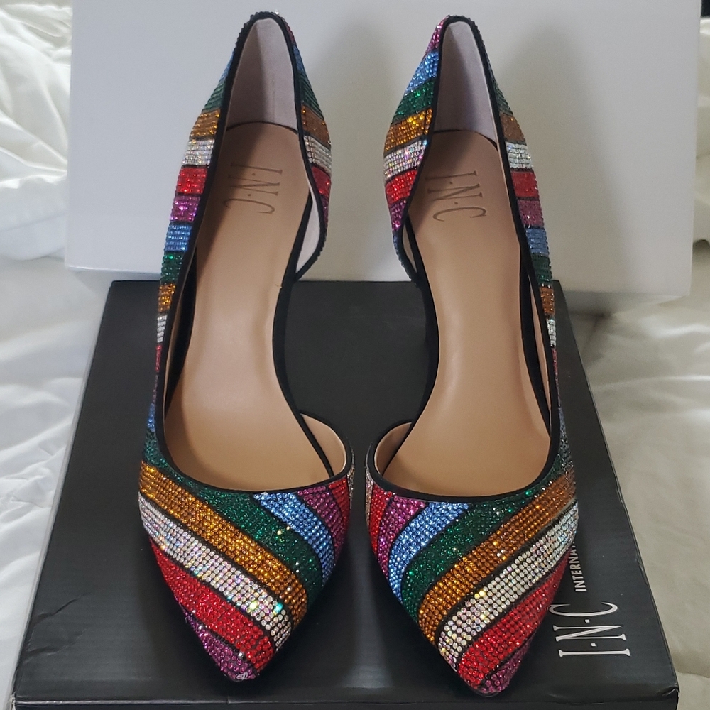INC International Concepts Multicolor Rhinestone Heels - Picture 2 of 7